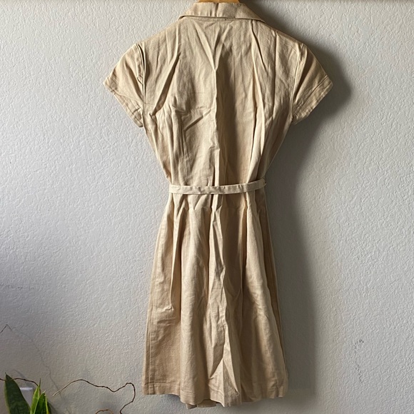 Vintage | Khaki Button Down Collared Mini Dress - Picture 8 of 13